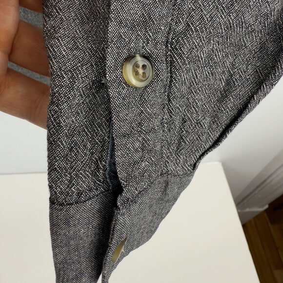 FRANK & OAK 100% Cotton Heather Gray Button-Down Shirt Size S - Picture 5 of 9